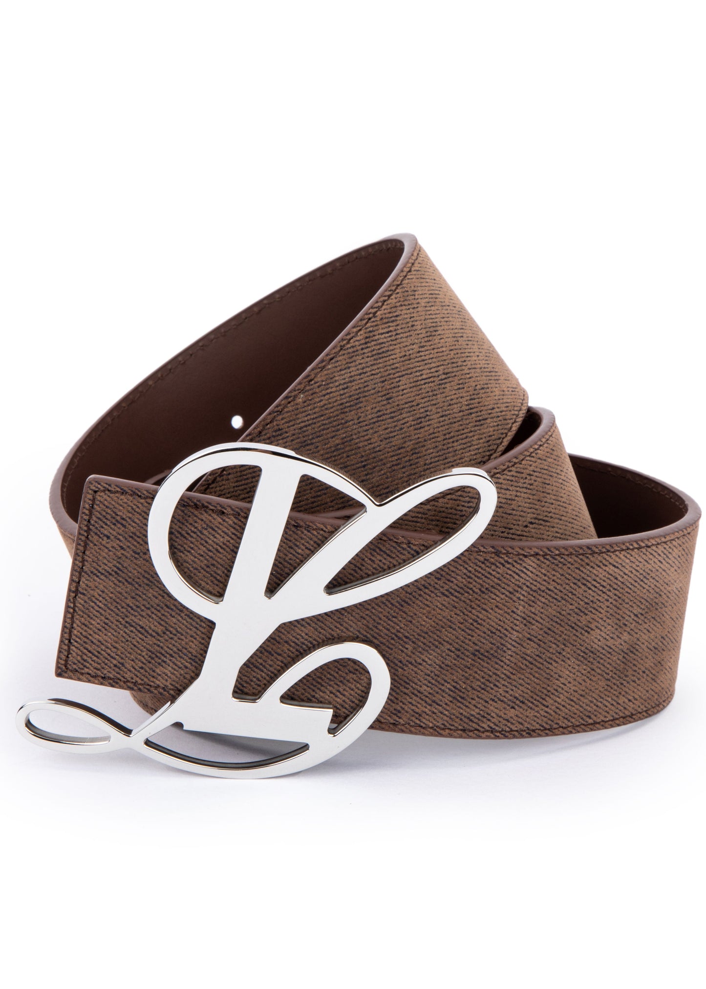 Monogram Logo Belt - Brown Enzyme Denim