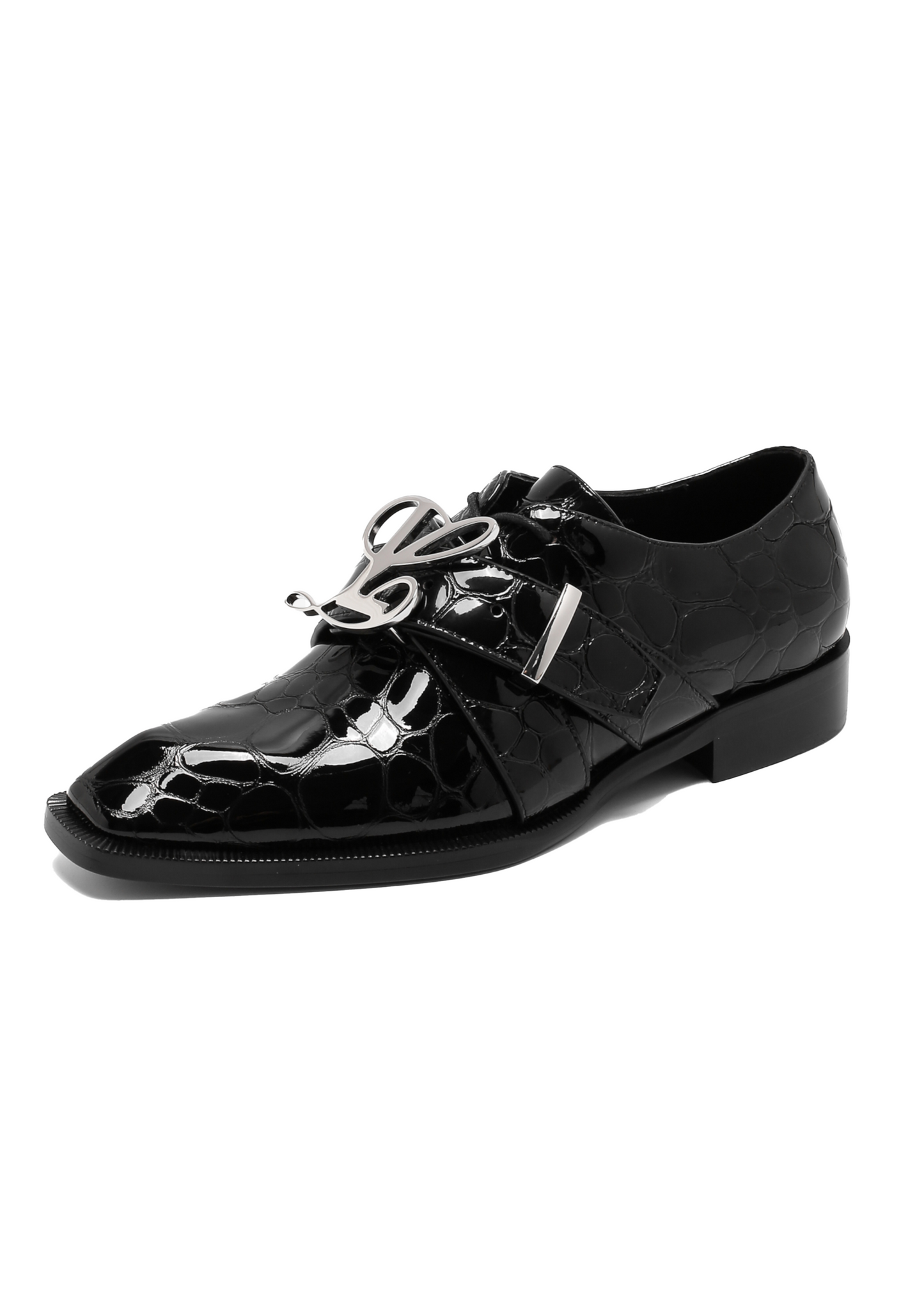Adrian Black Pebble Belted Oxford