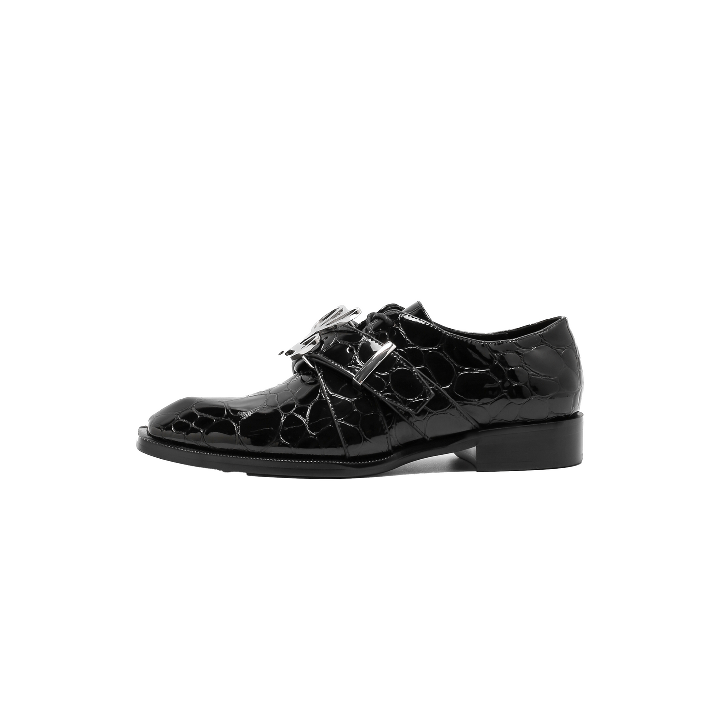 Adrian Black Pebble Belted Oxford