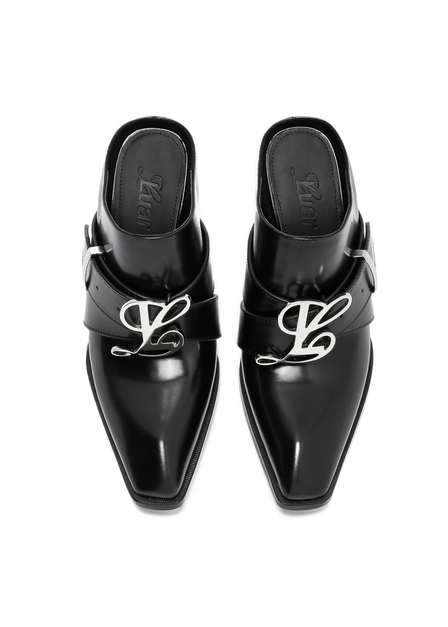 Jehan Black Belted Mules
