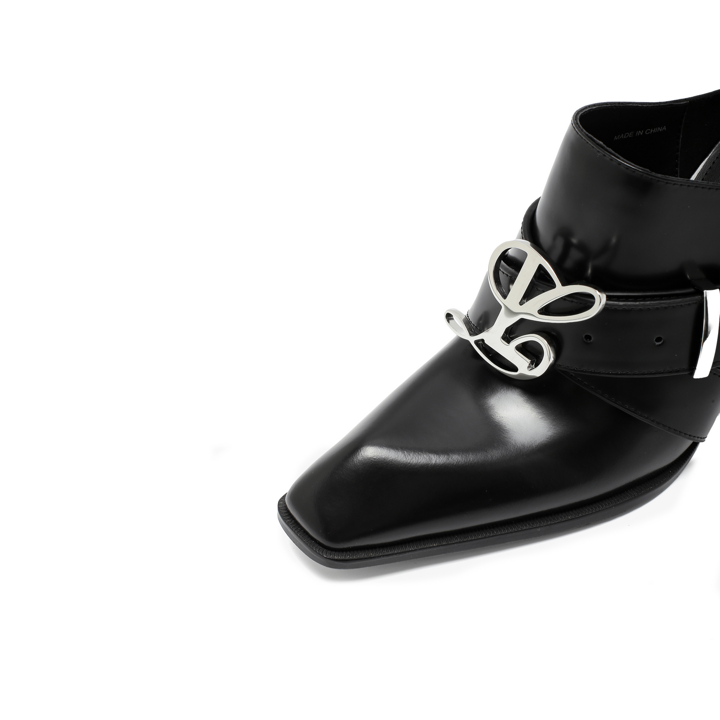 Jehan Black Belted Mules