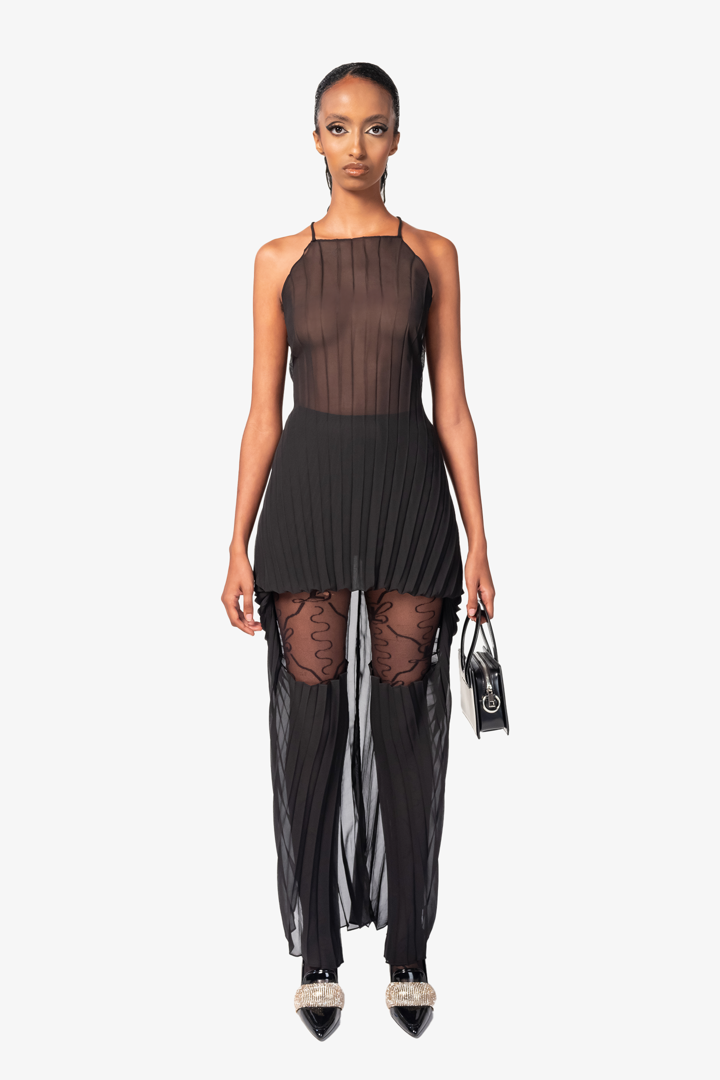 Jumpsuit pleated sales