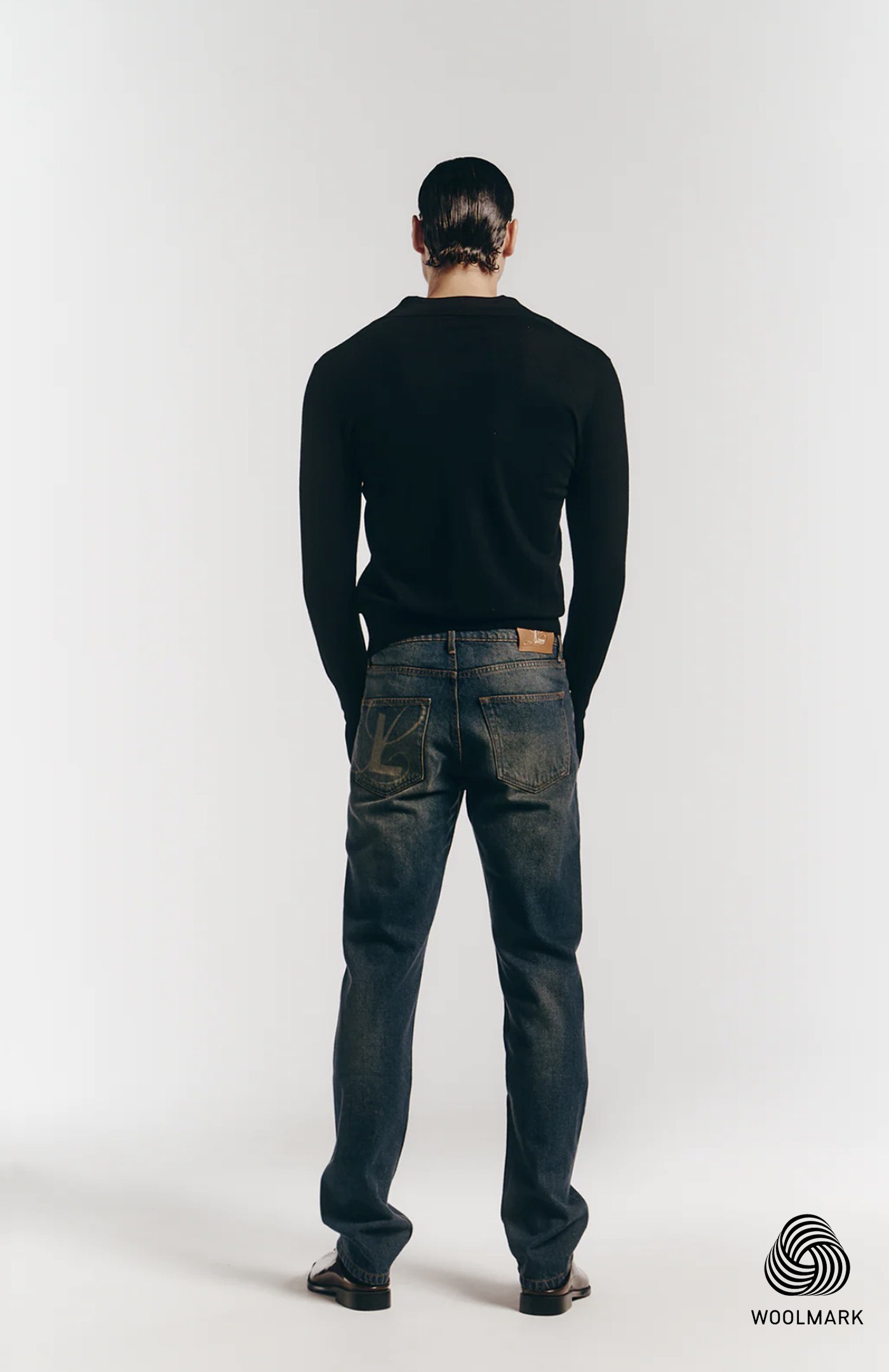 Merino Polo in Black