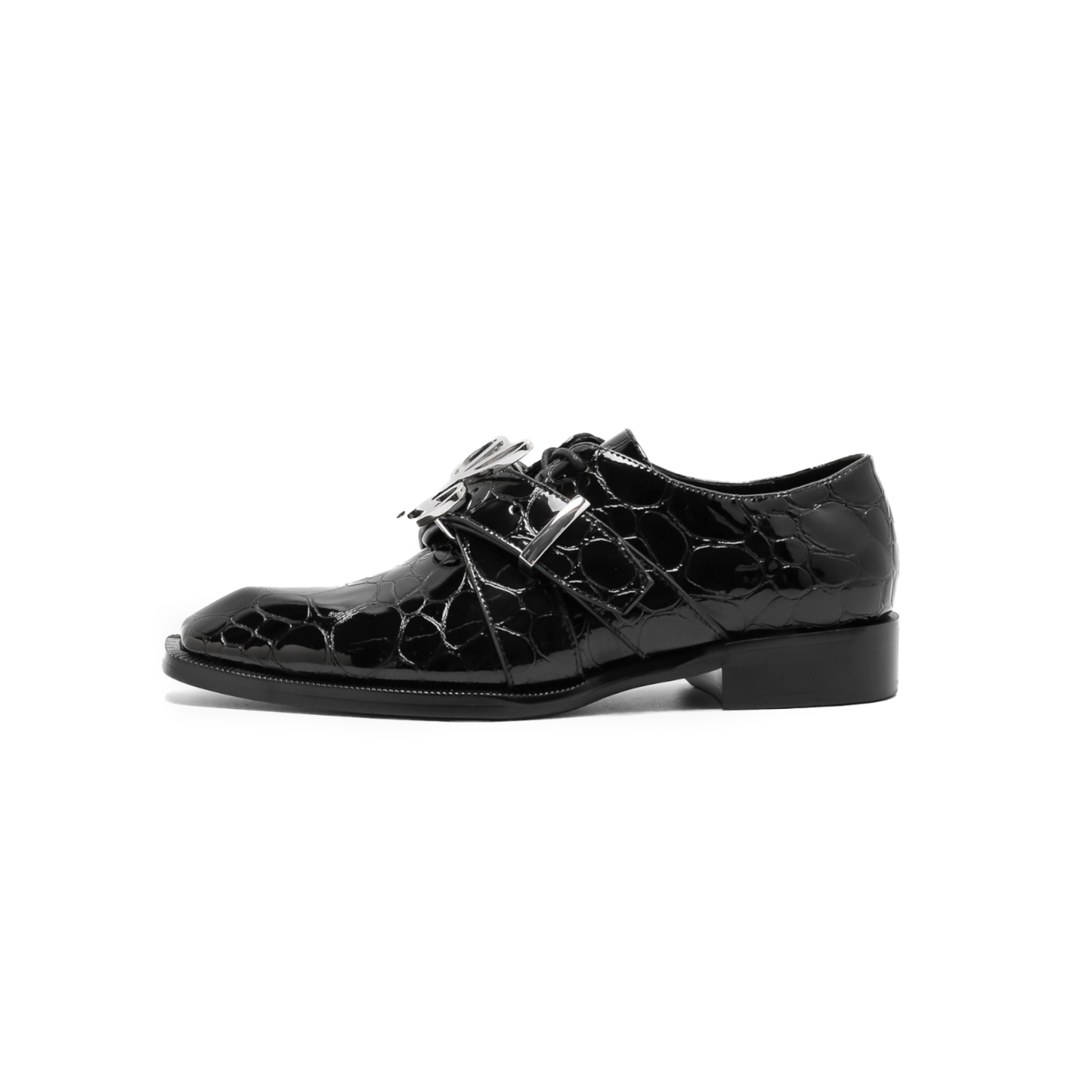 Adrian Black Pebble Belted Oxford