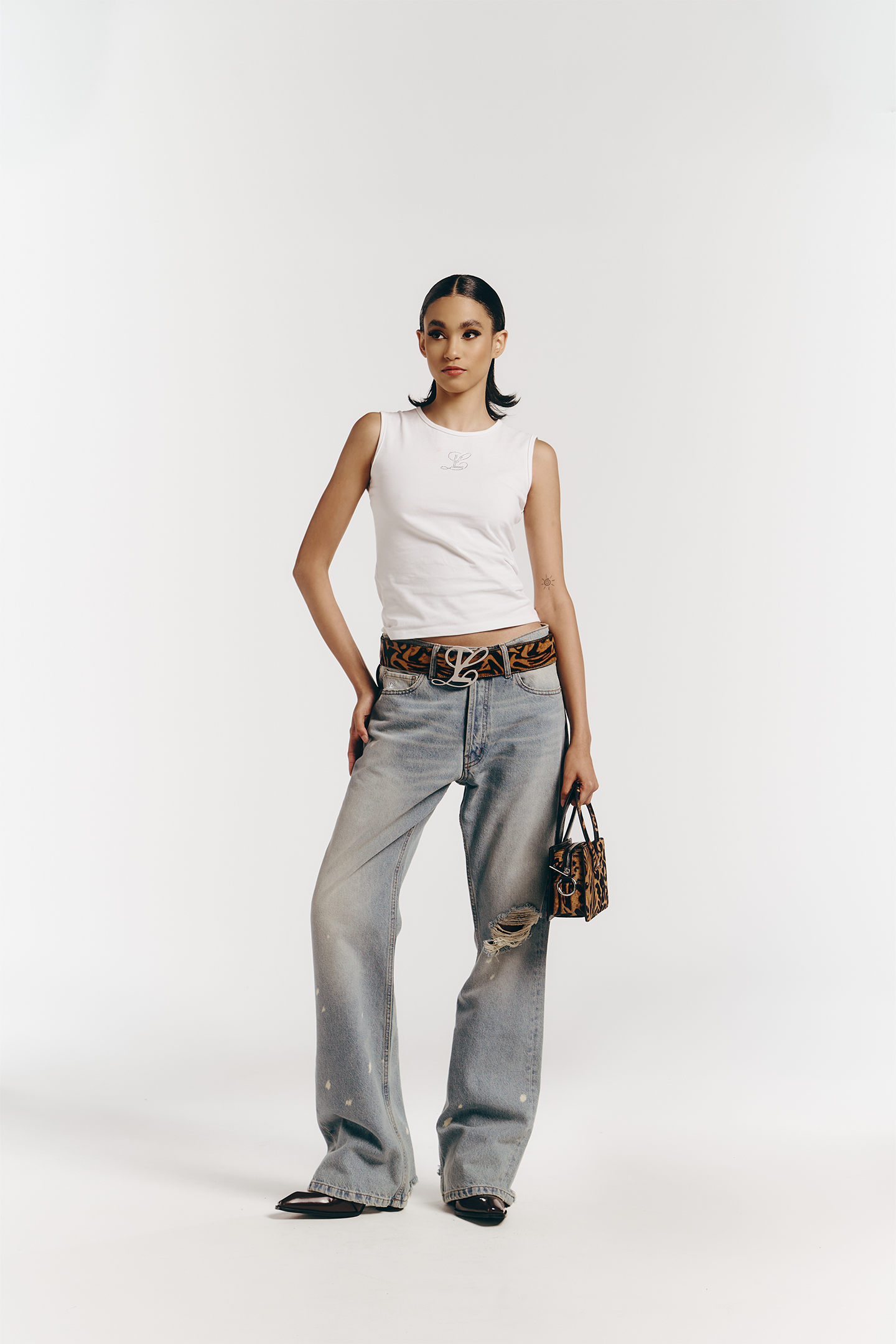 Monogram Belt in Leopard Pony Hair