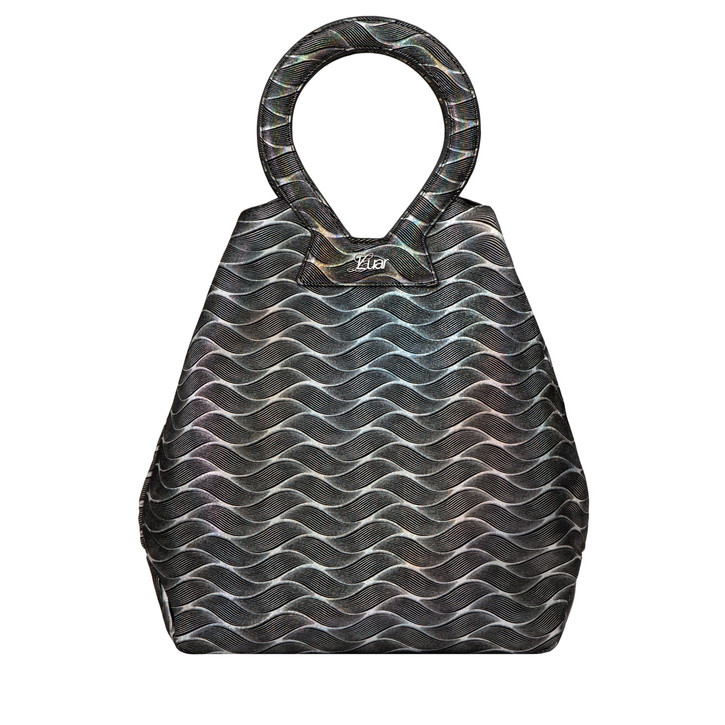 IRIDESCENT SMOOTH SILVER WAVE BROOKE TOTE