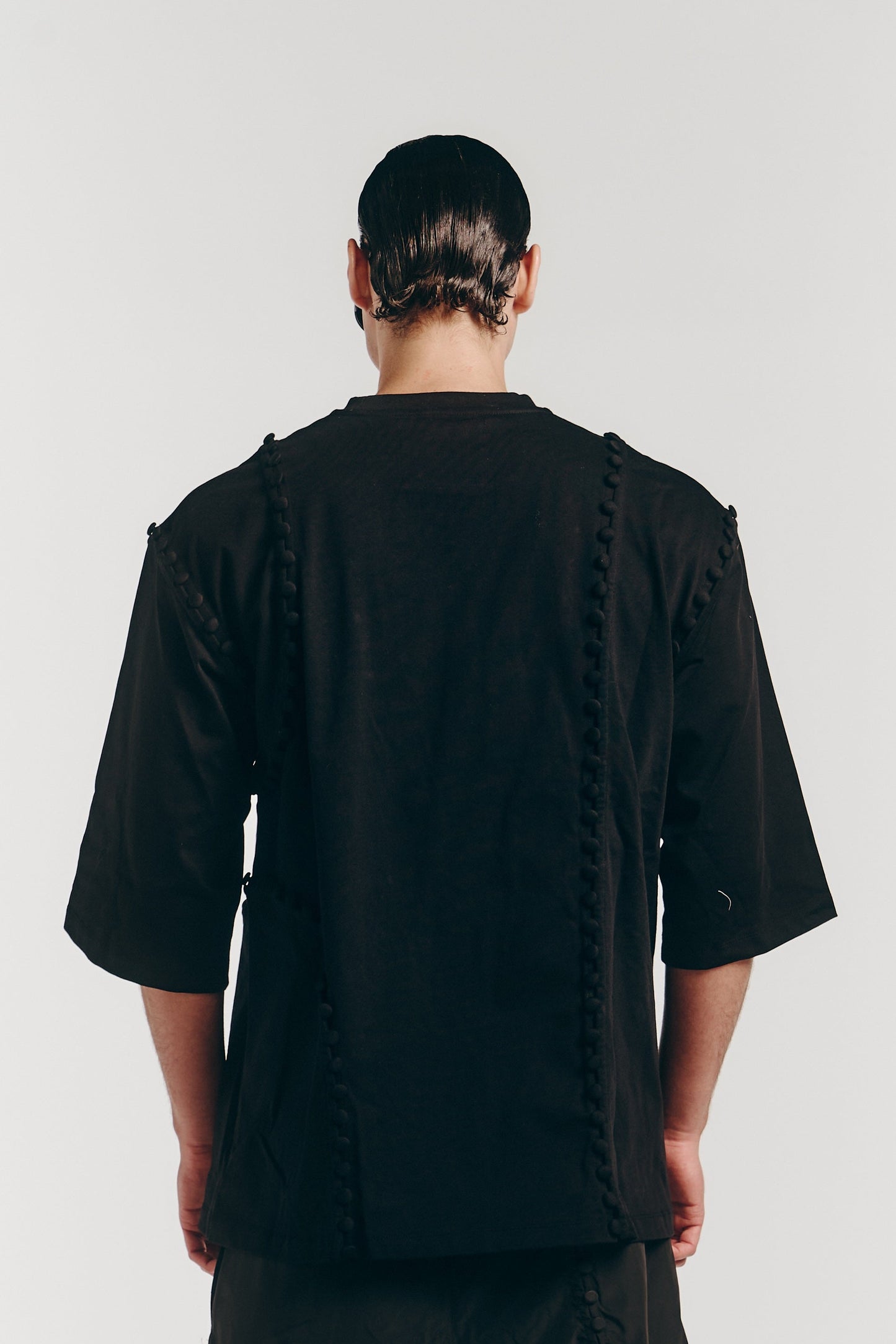 Unbutton T-Shirt in Black