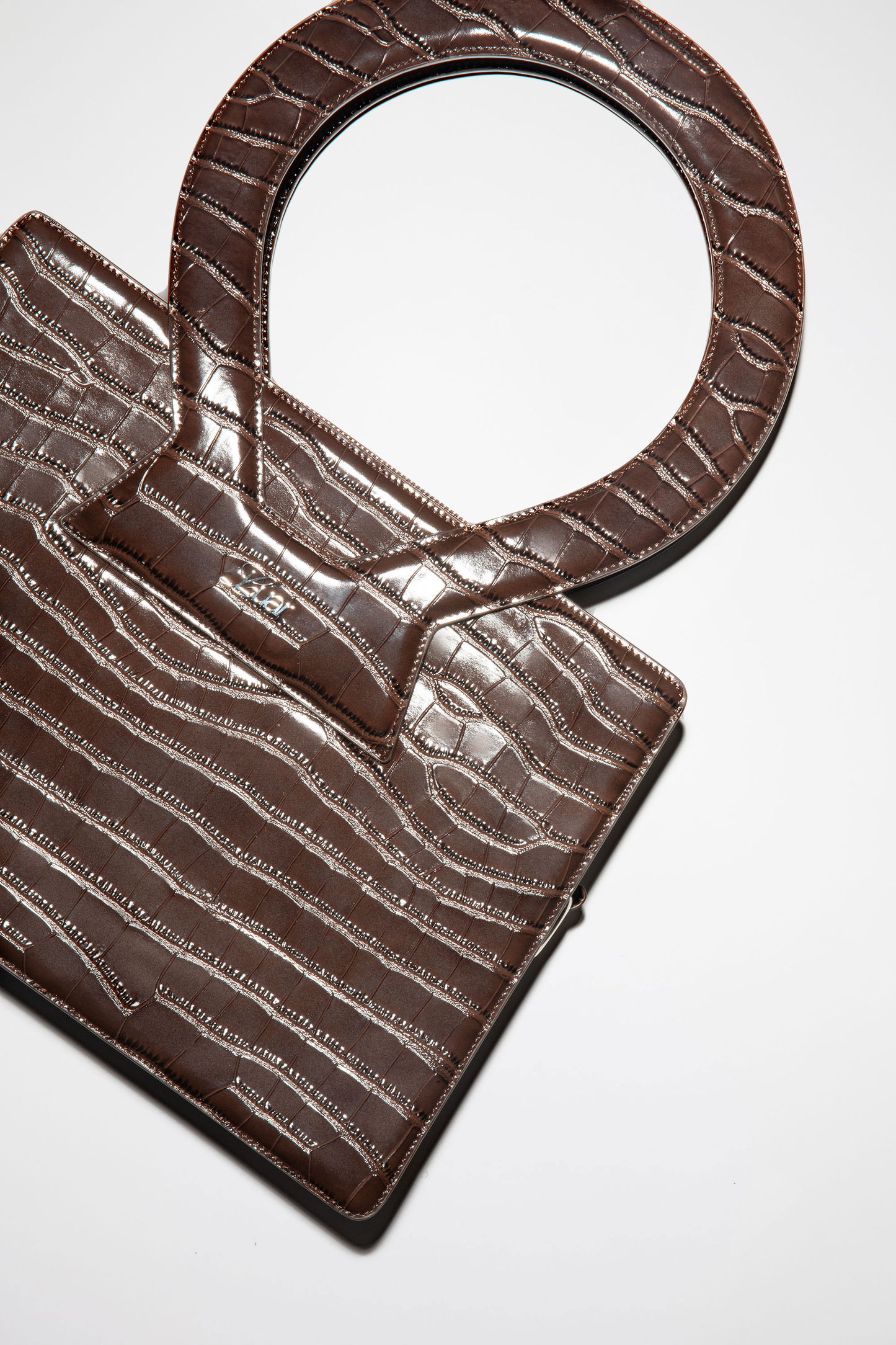 ESPRESSO CROC-EMBOSSED LARGE ANA TOTE