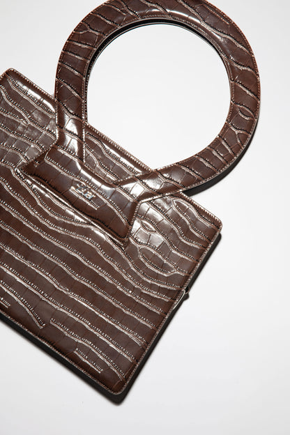 ESPRESSO CROC-EMBOSSED LARGE ANA TOTE