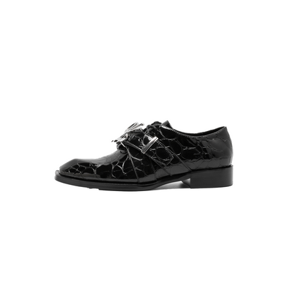 Adrian Black Pebble Belted Oxford