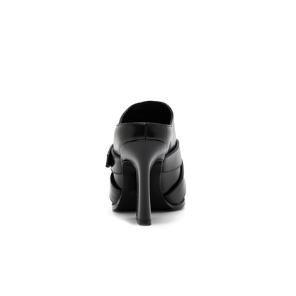 Jehan Black Belted Mules