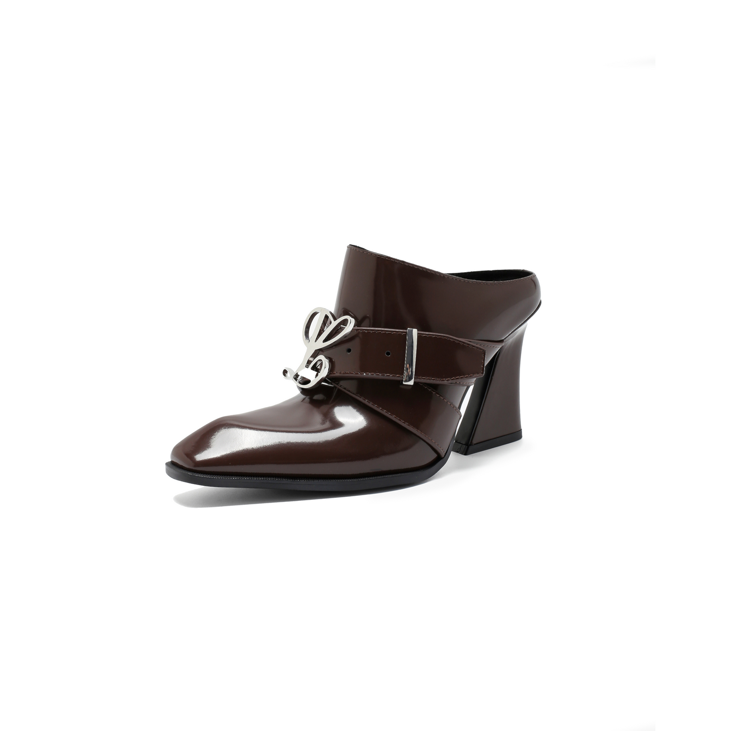 Jehan Brown Belted Mules