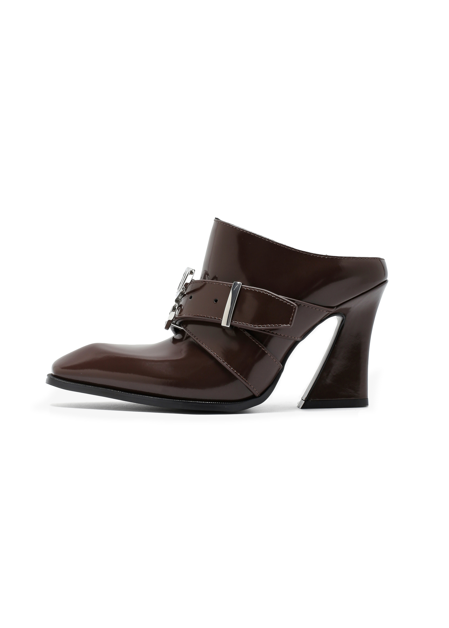 Jehan Brown Belted Mules