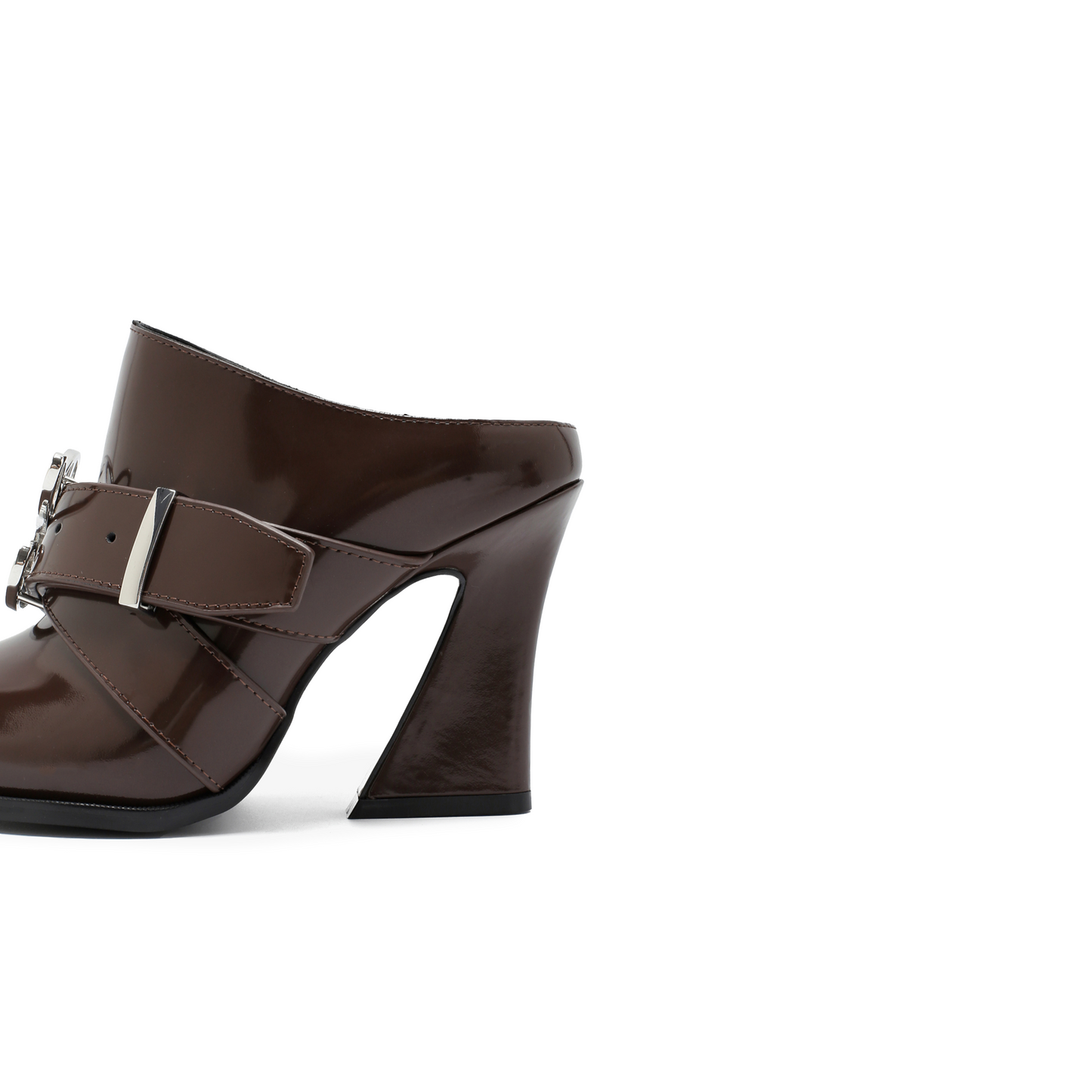 Jehan Brown Belted Mules