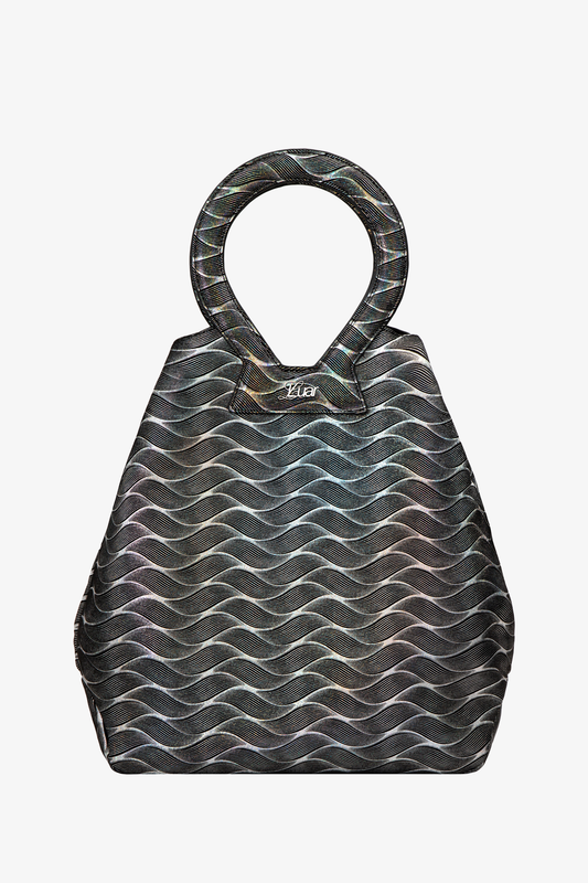 IRIDESCENT SMOOTH SILVER WAVE BROOKE TOTE