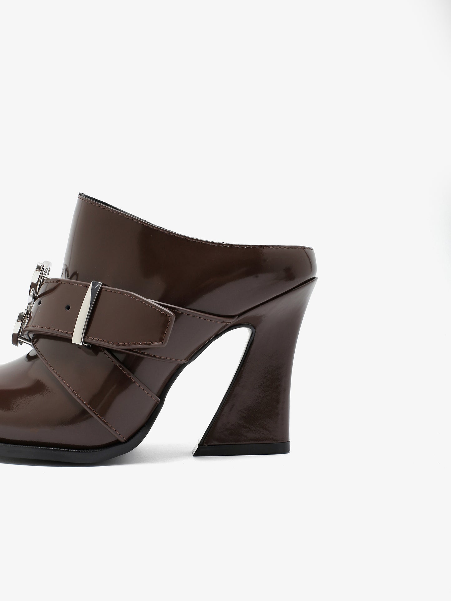 Jehan Brown Belted Mules