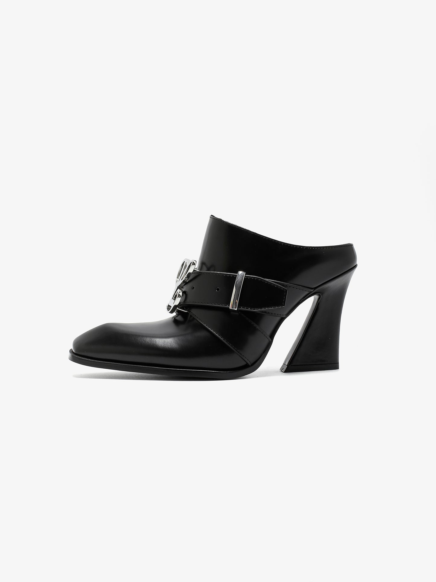 Jehan Black Belted Mules