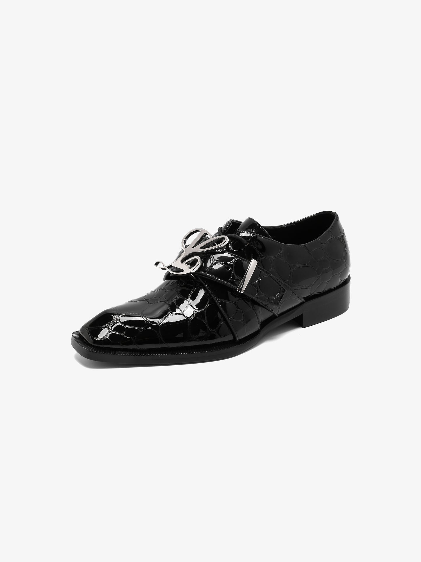 Adrian Black Pebble Belted Oxford