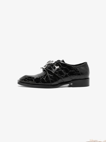 Adrian Black Pebble Belted Oxford