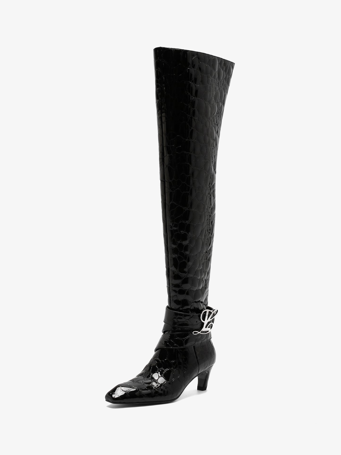 Linda Black Pebble Thigh High