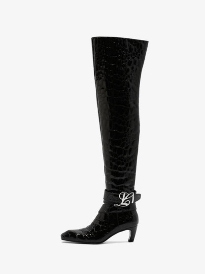 Linda Black Pebble Thigh High