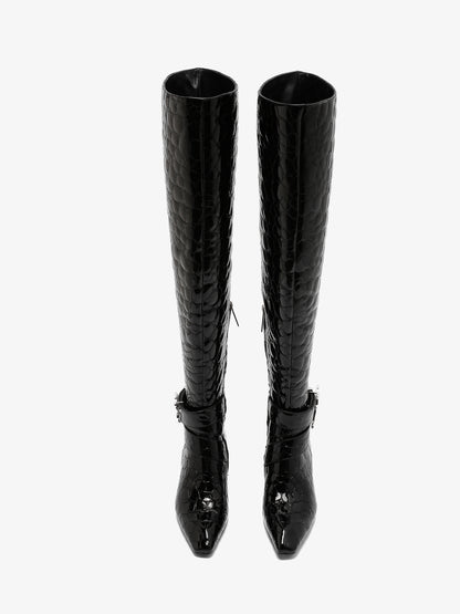 Linda Black Pebble Thigh High