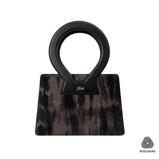 Large Ana in Feather Black Wool