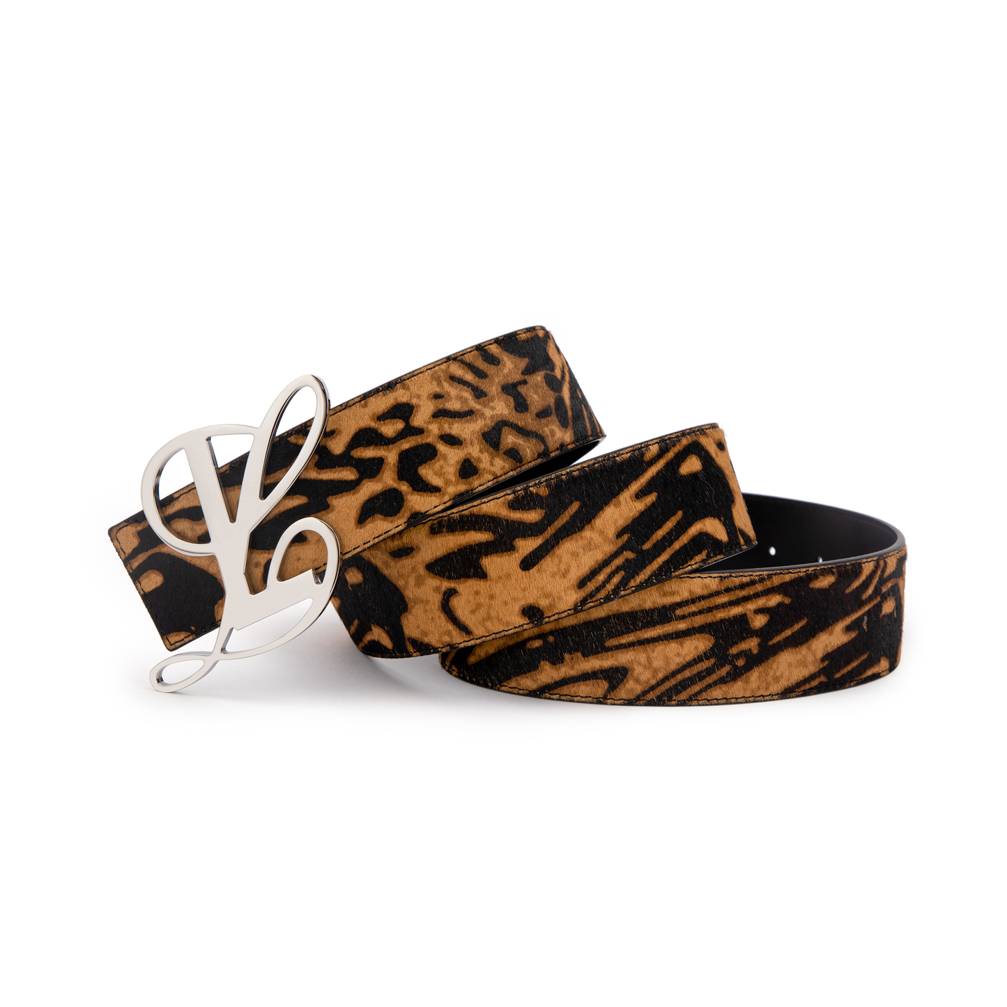 Monogram Belt in Leopard Pony Hair