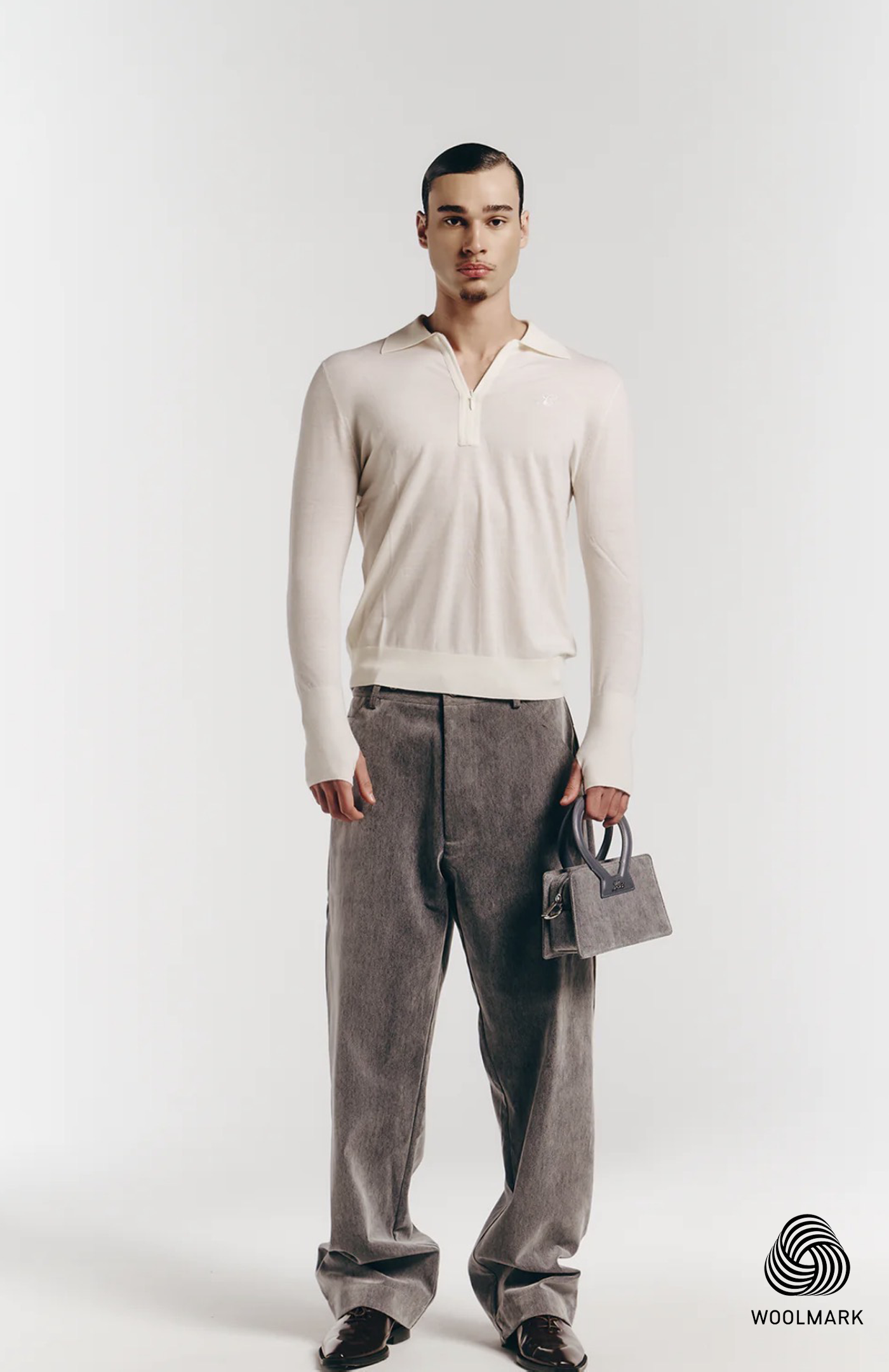 Merino Polo in Custard