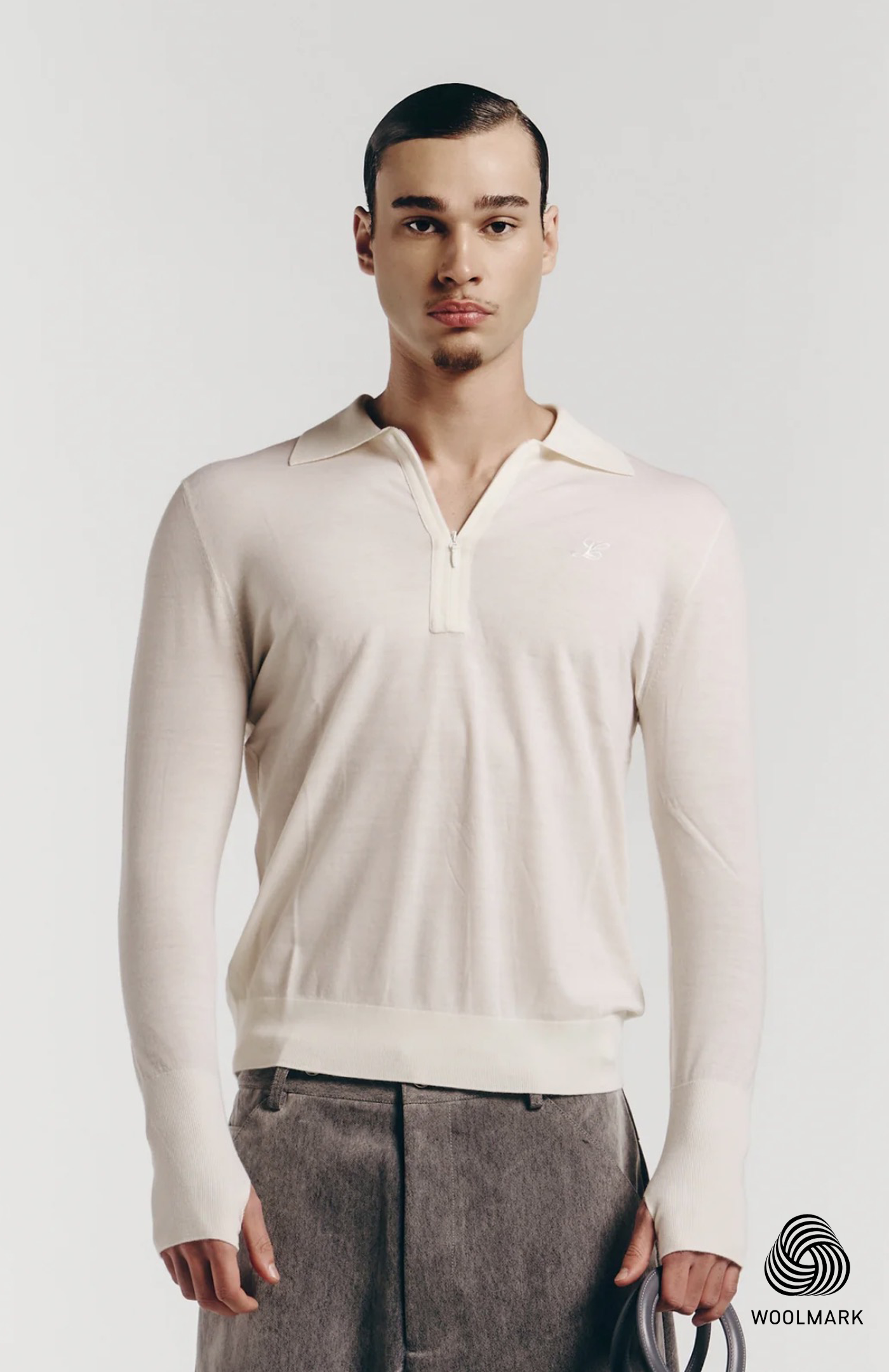 Merino Polo in Custard