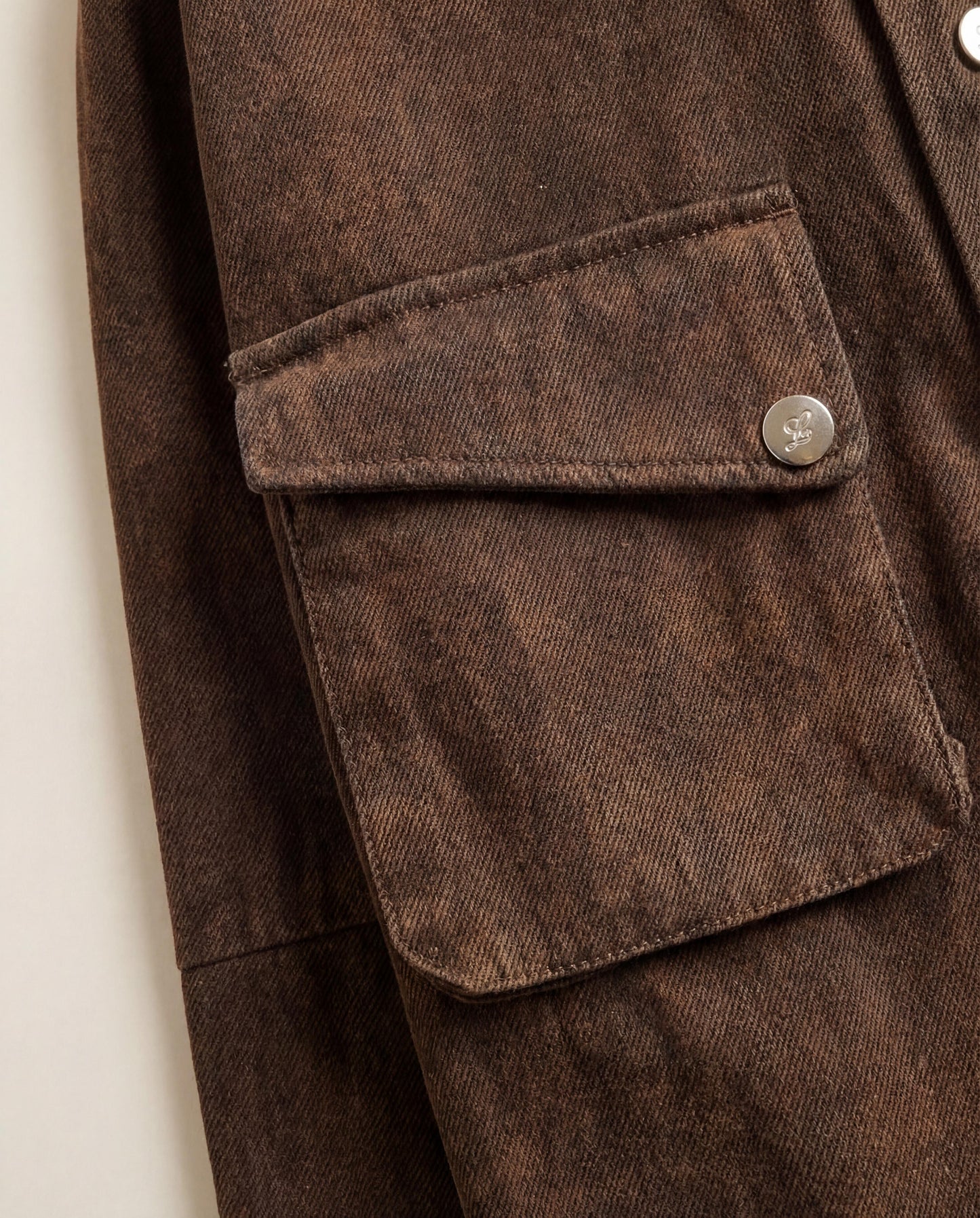 Farmer Pant in Brown Enzyme Denim