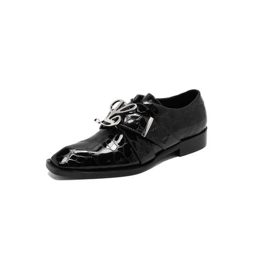 Adrian Black Pebble Belted Oxford