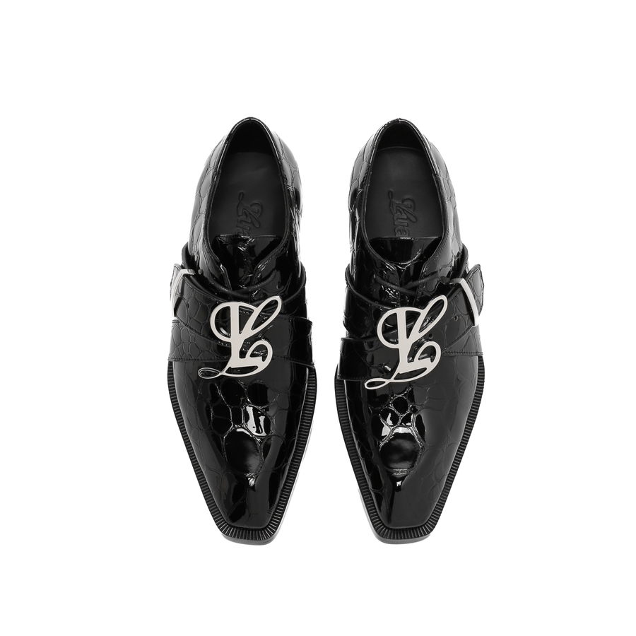 Adrian Black Pebble Belted Oxford