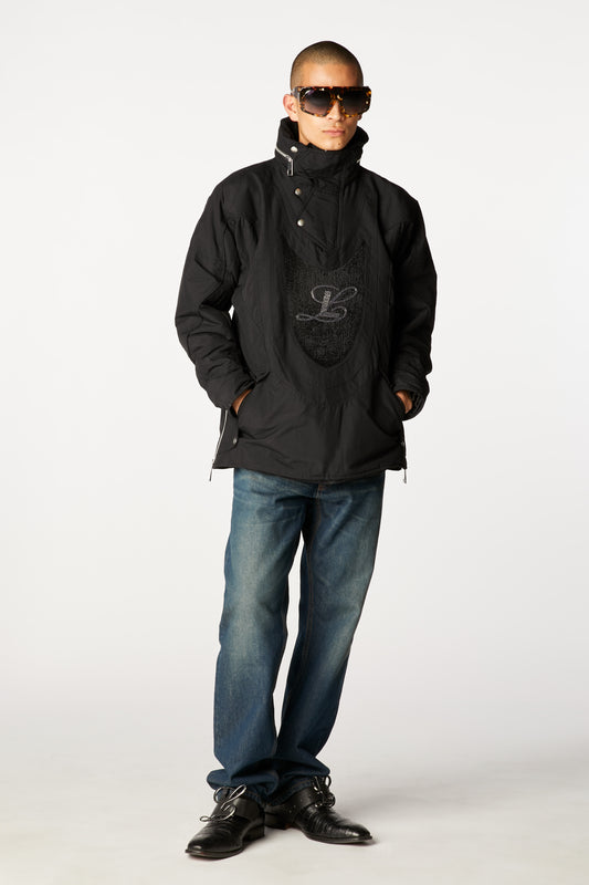 Embroidered Tech Pullover - Black