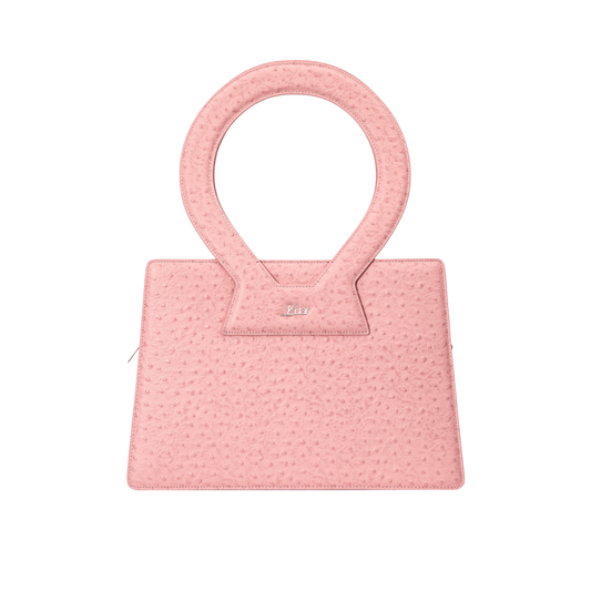 Pink Ostrich Embossed Large Ana