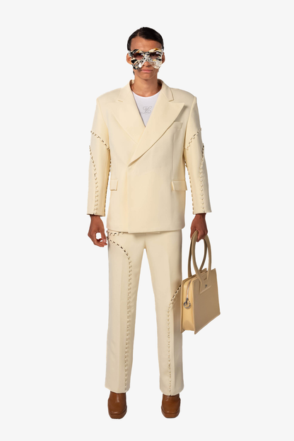 Men's Unbotton Blazer - Butter