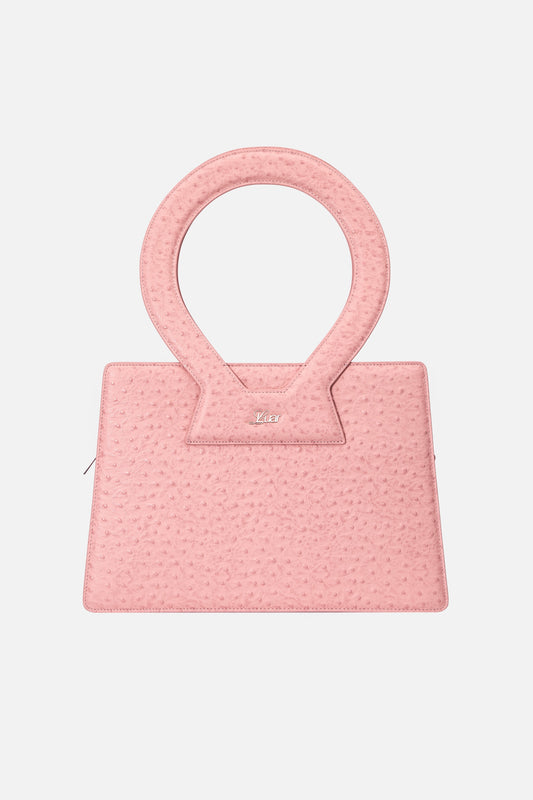 Pink Ostrich Embossed Large Ana