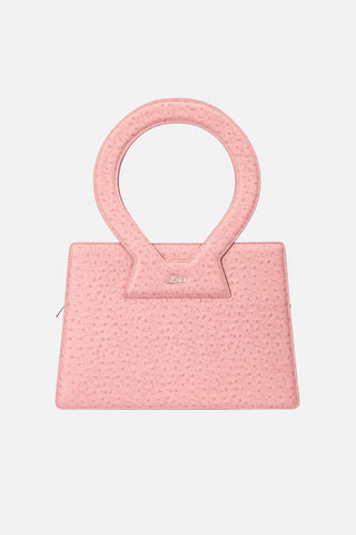 Pink Ostrich Embossed Large Ana