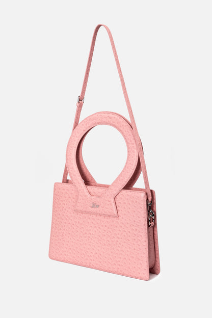 Pink Ostrich Embossed Large Ana