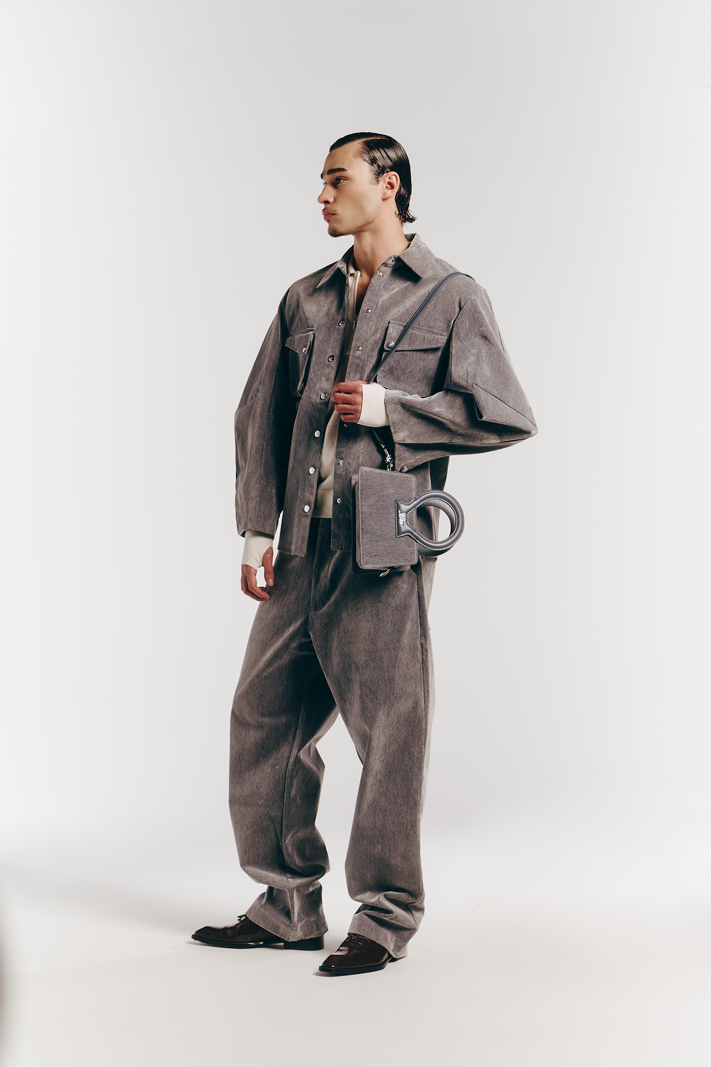 Farmer Pant in Grey Enzyme Denim