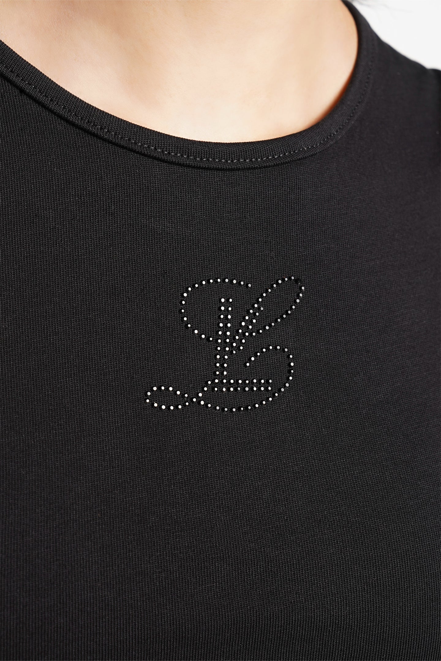 Curved Seam Logo Tank in Black