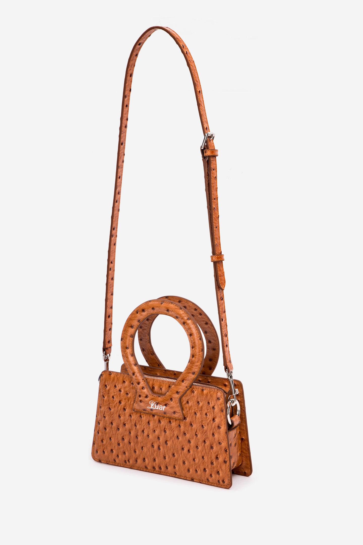 TAN EMBOSSED SMALL ANA BAG